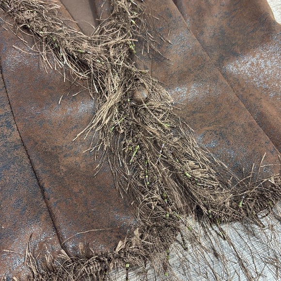 Joseph Ribkoff FABULOUS FRINGE Faux Leather Beaded Fringe Trimmed Jacket Size 14 - Picture 9 of 12